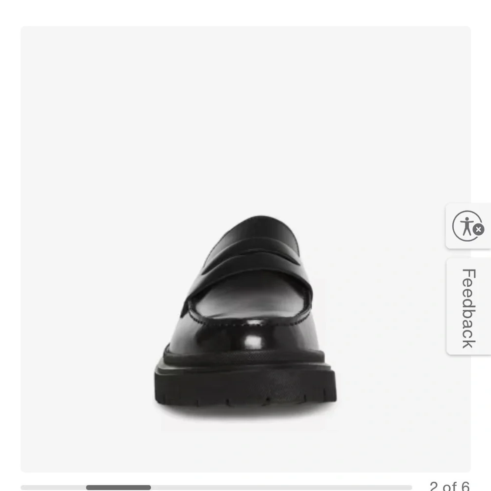 Steve Madden Black Leather Loafers - Picture 3 of 8